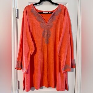 Orange Beaded Blouse